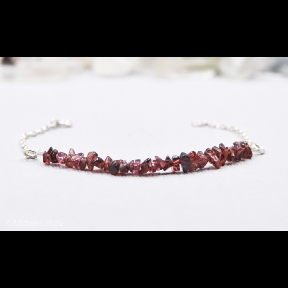 Garnet stone bracelet